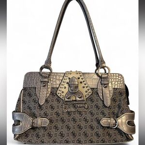 Guess Designer Handbag - Gold and Silver